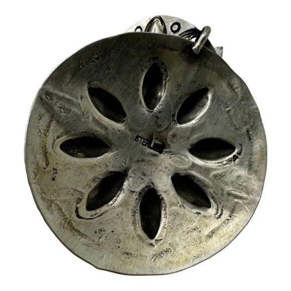 Genuine Navajo Handcrafted Sterling Silver Earrings Turquoise Pierced Dangle SW - Picture 3 of 5